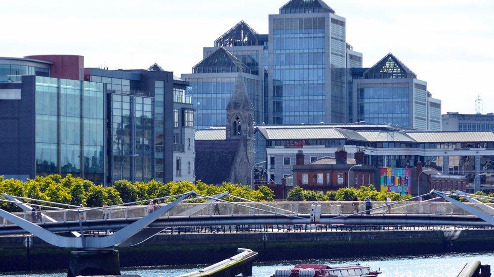 Financial district in Dublin