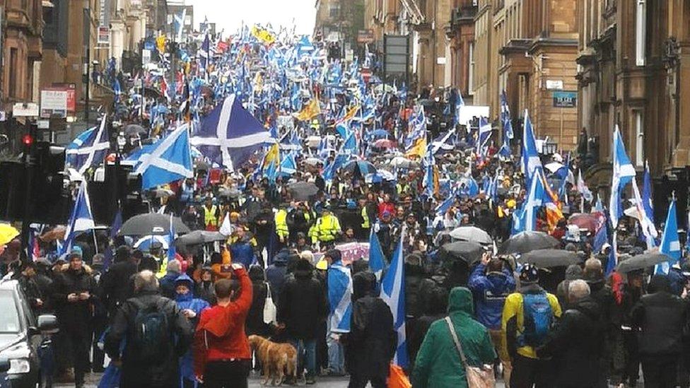 Marchers in Glasgow