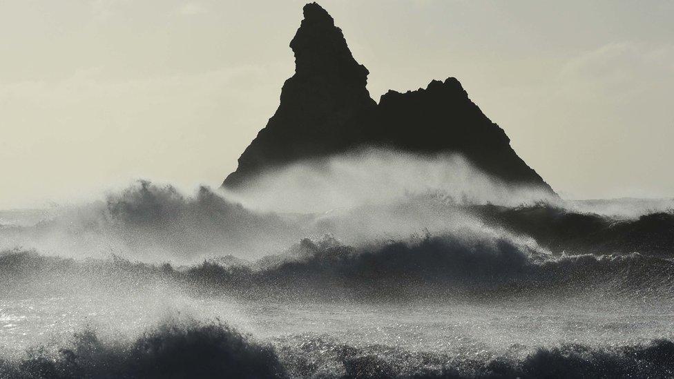 Church Rock on Broad Haven Beach in Pembrokeshire