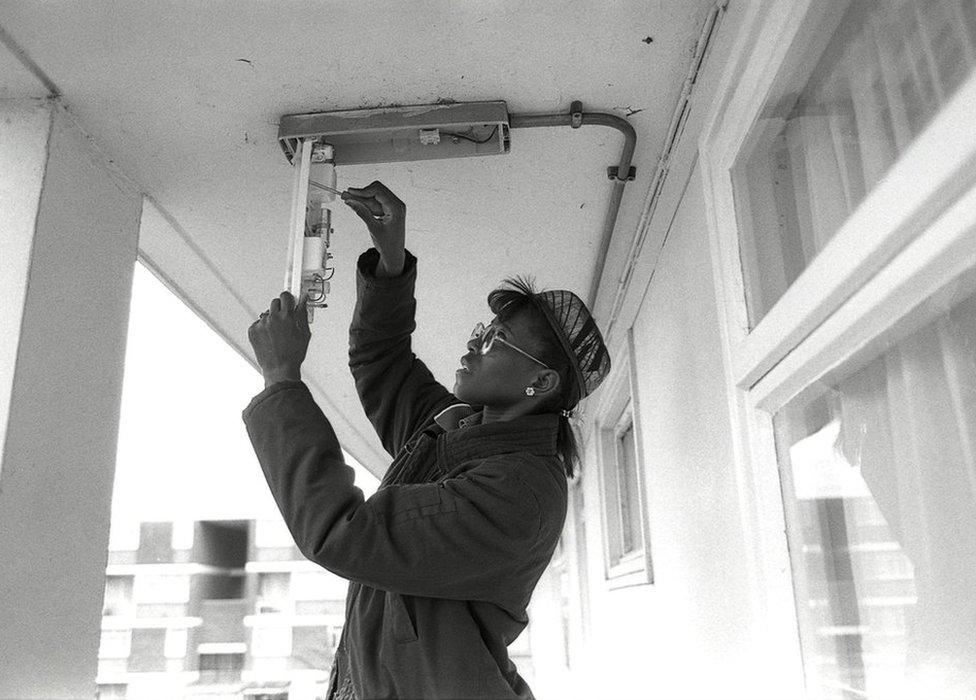 Electrician at work in Hackney