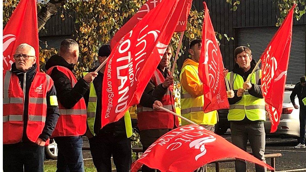 Unite staff on the picket line