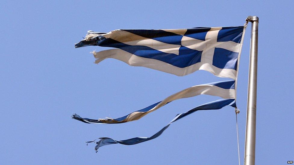 Ripped Greek flag