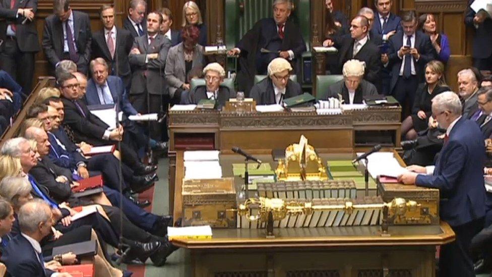 Labour leader Jeremy Corbyn speaking in the House of Commons