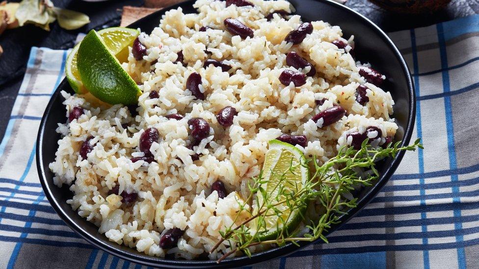 Rice and peas.