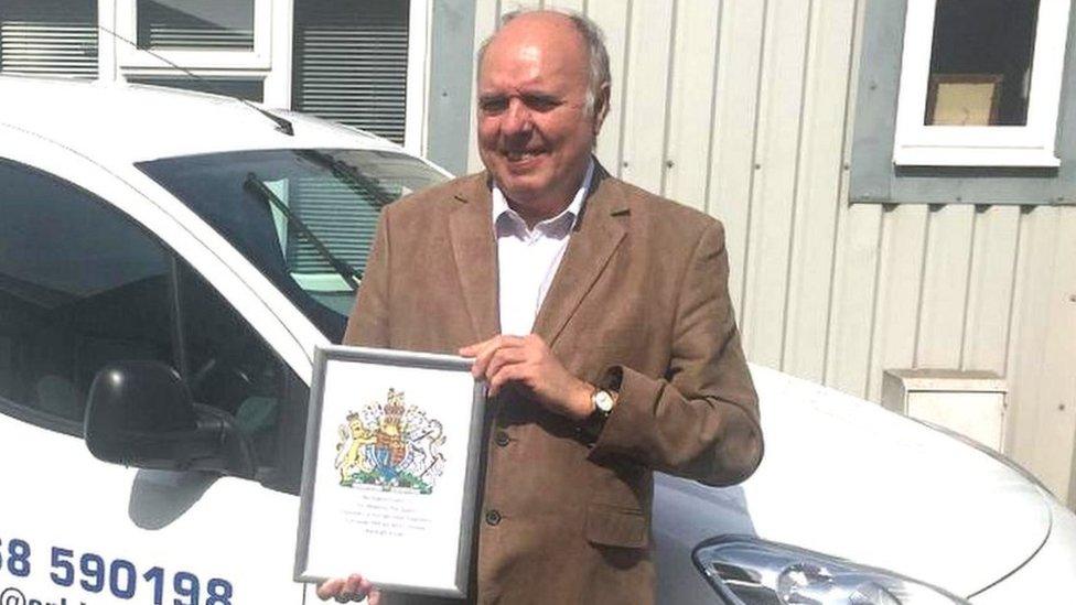 Derek Murton with the royal warrant