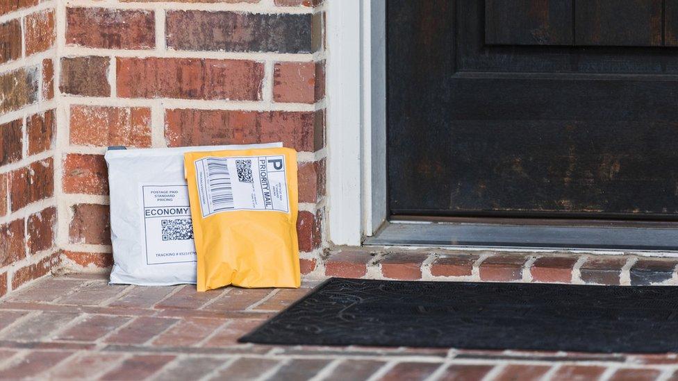 Packages on porch