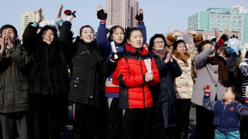 Crowds in Pyongyang clap and cheer as state media claims the country has tested an H-Bomb