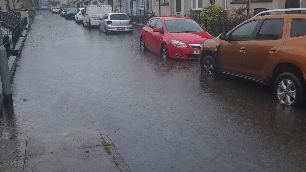 Brandywell in derry under flood water