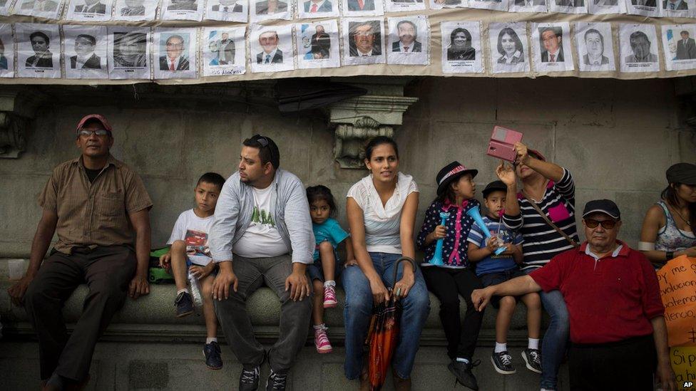 Protesters in Guatemala City