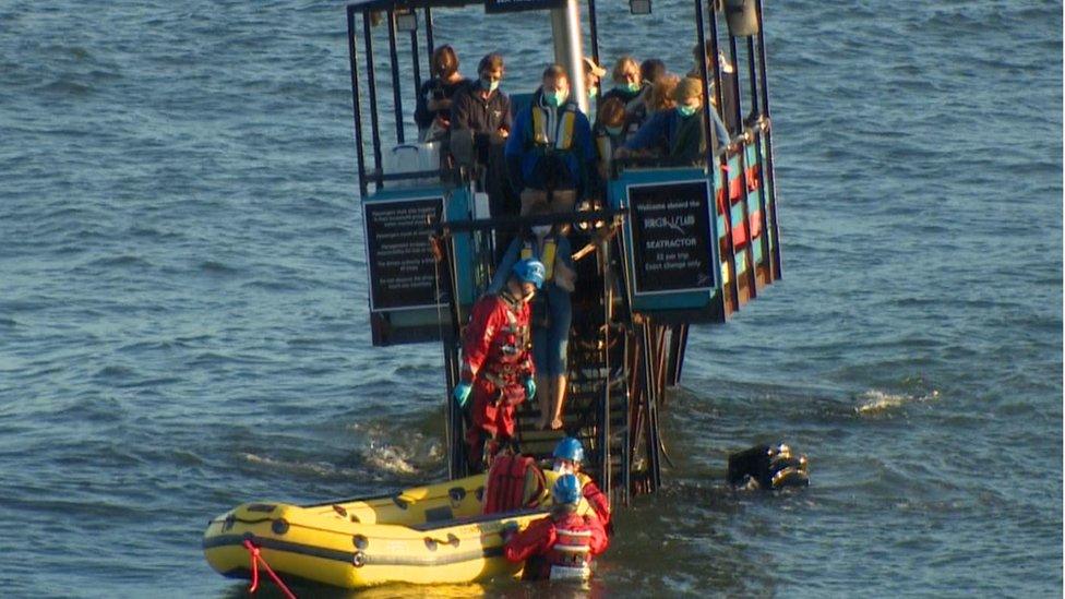 Sea tractor with rescue dinghy