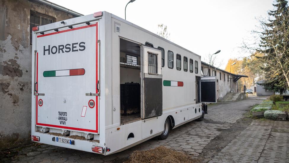 Italian transporter parked at Poznan Zoo, 6 Nov 19