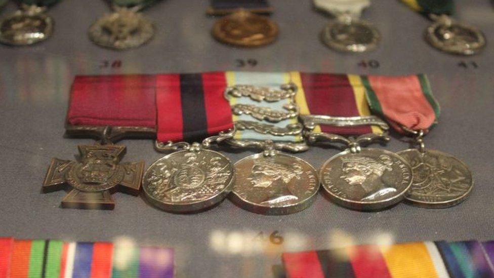 medals on display at the Chelmsford City Museum