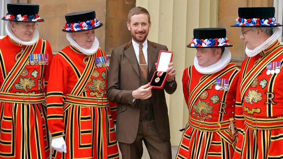 Bradley Wiggins receiving knighthood