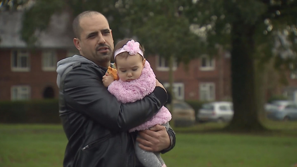 Tiago Pentiga and baby Mirasol