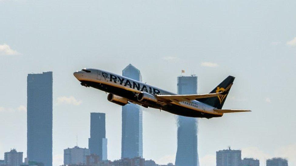 Ryanair flight taking off