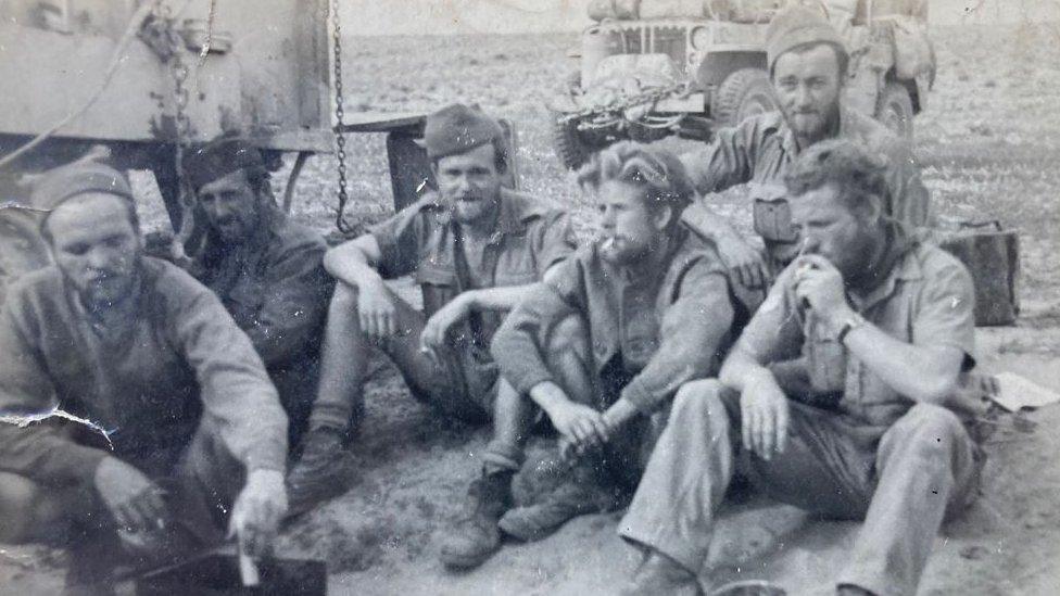 Charlie Marshall pictured with other early LRDG members