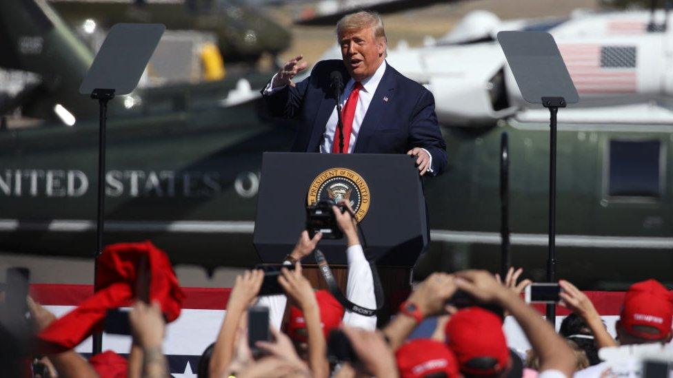 President Trump at a campaign rally