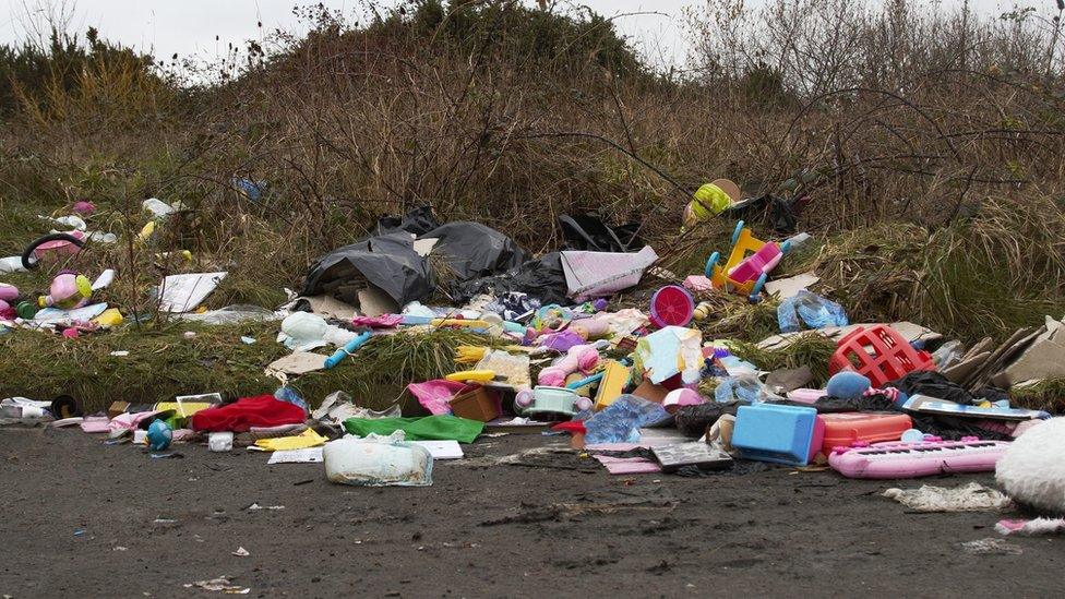 Fly-tipped rubbish