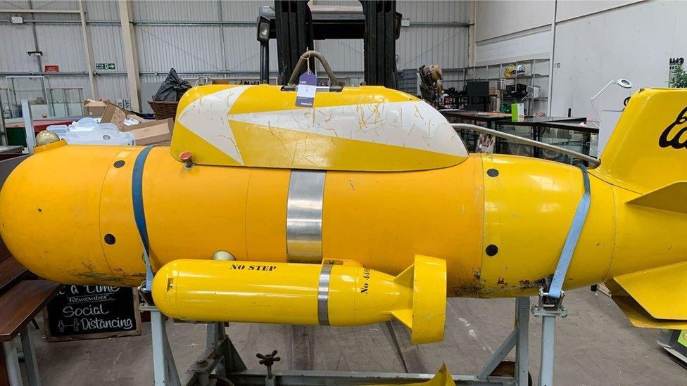 Yellow remote control submarine