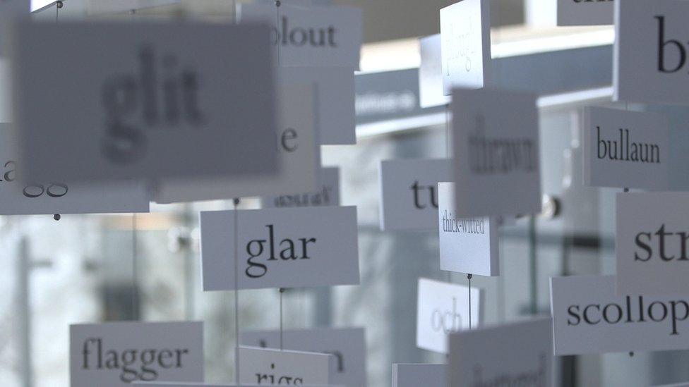 Display of words