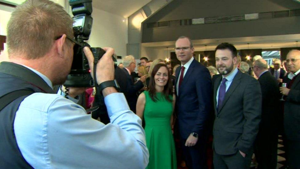 The SDLP leadership was pictured with Irish Foreign Minister Simon Coveney at the dinner