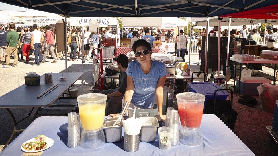 A stall holder at Smorgasburg