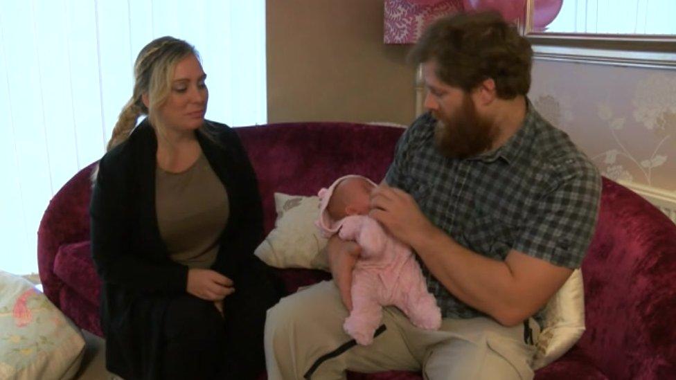 Sharon Halls and Daniel Compton with Evie Compton
