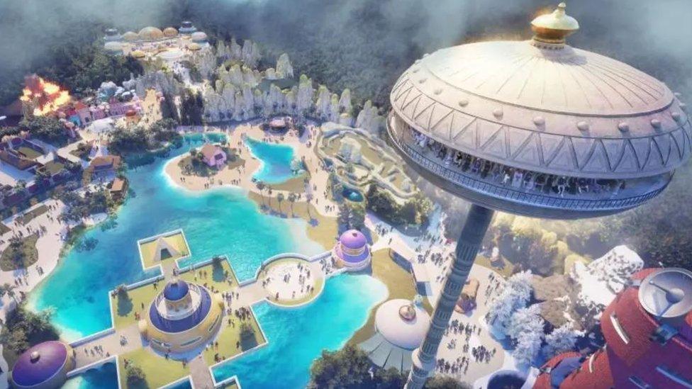 Artist's impression of Dragon Ball theme park in Saudi Arabia.