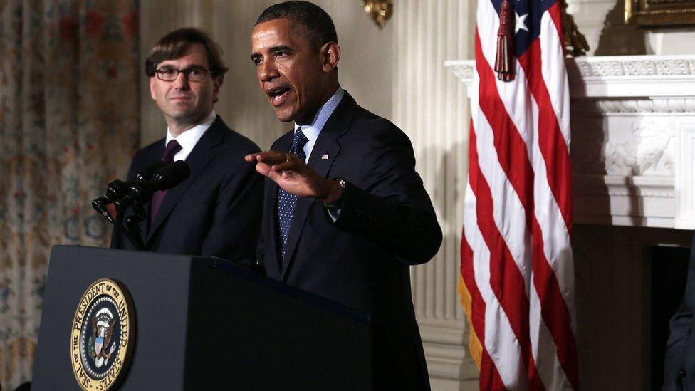 Jason Furman (l) and President Barack Obama