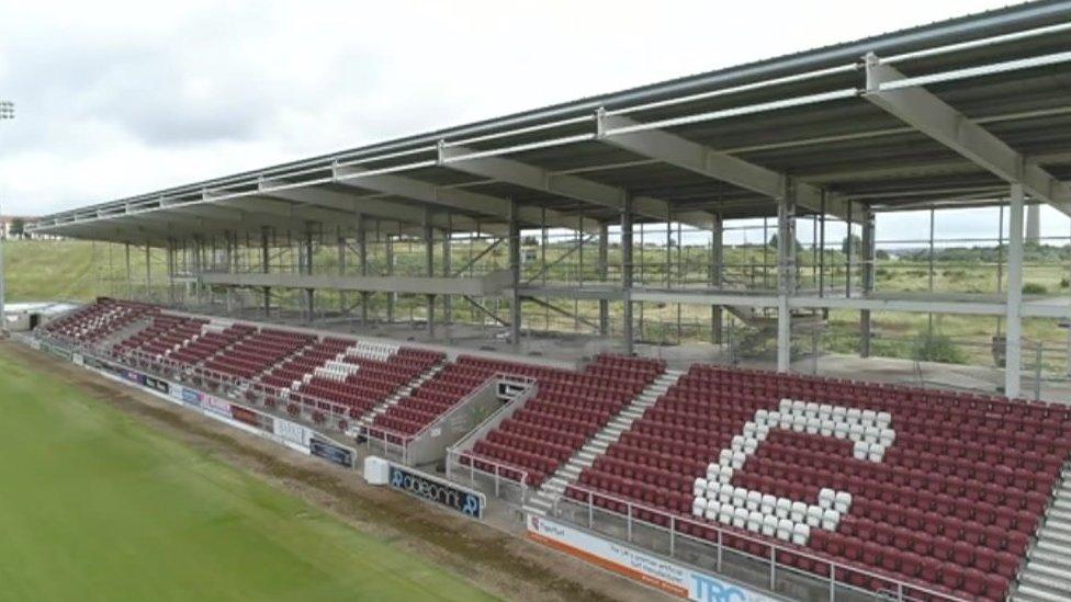 Half built football stand