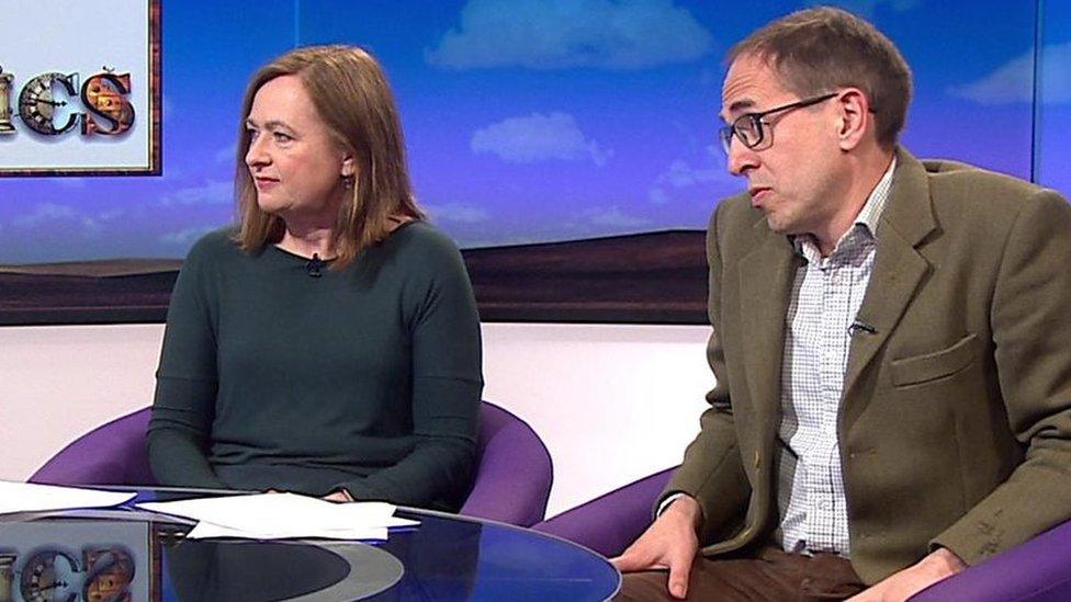 Liz Saville Roberts and James Delingpole.