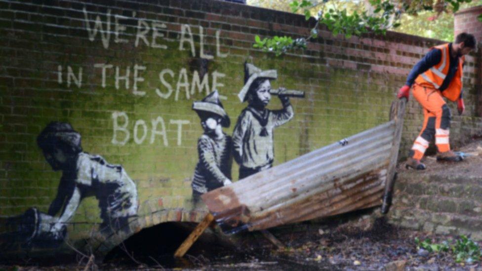 A parish council confirmed contractors removed the "boat" section of the piece because it was blocking a drain.