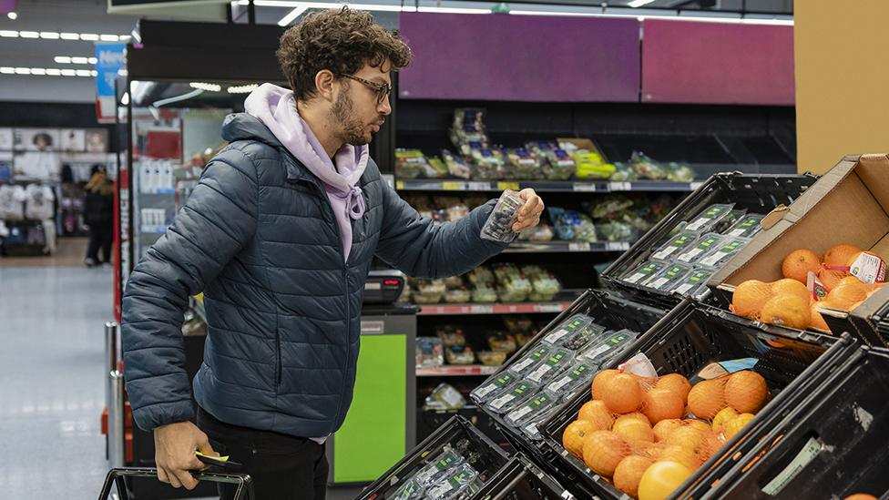 Man shopping in the north of England