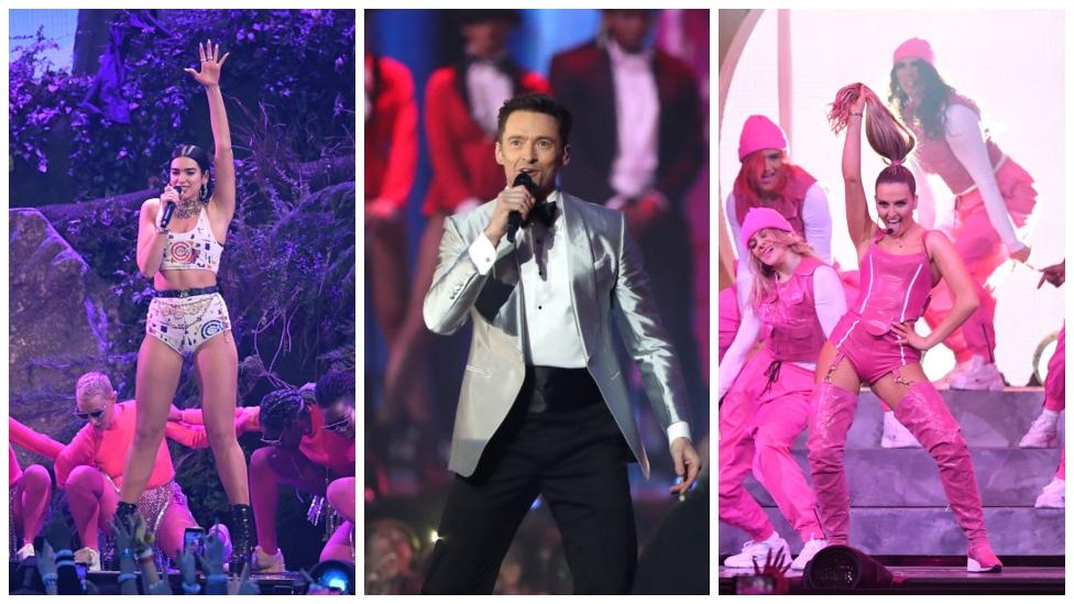 Brit show stars Dua Lipa, Hugh Jackman and Little Mix