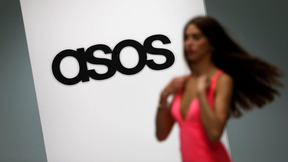 Model with Asos logo