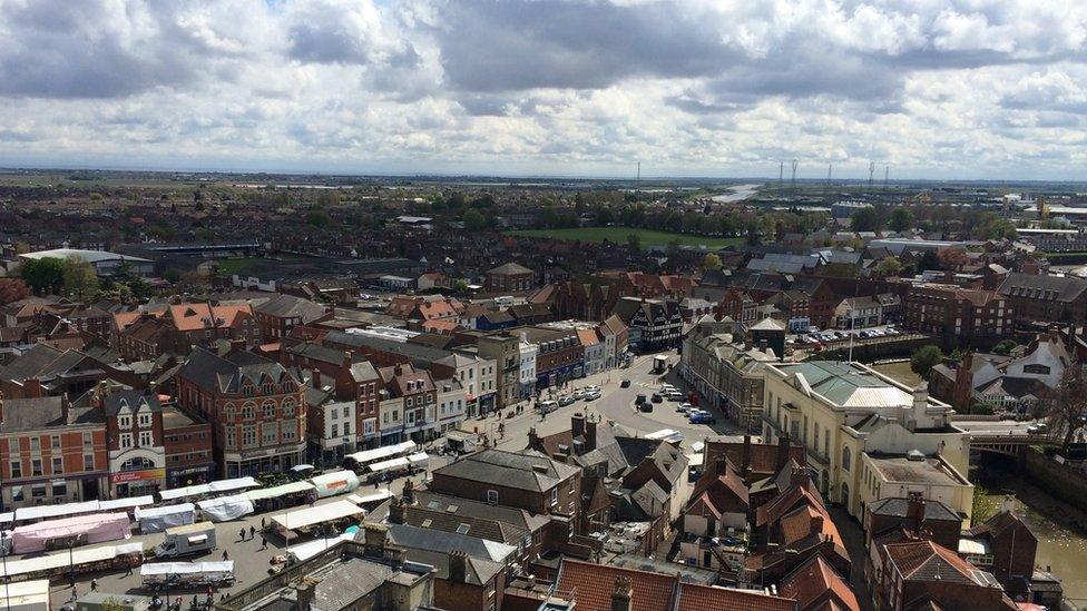 Rooftop view of Boston, Lincolnshire