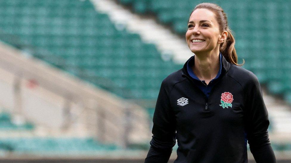 Duchess of Cambridge, Catherine plays rugby