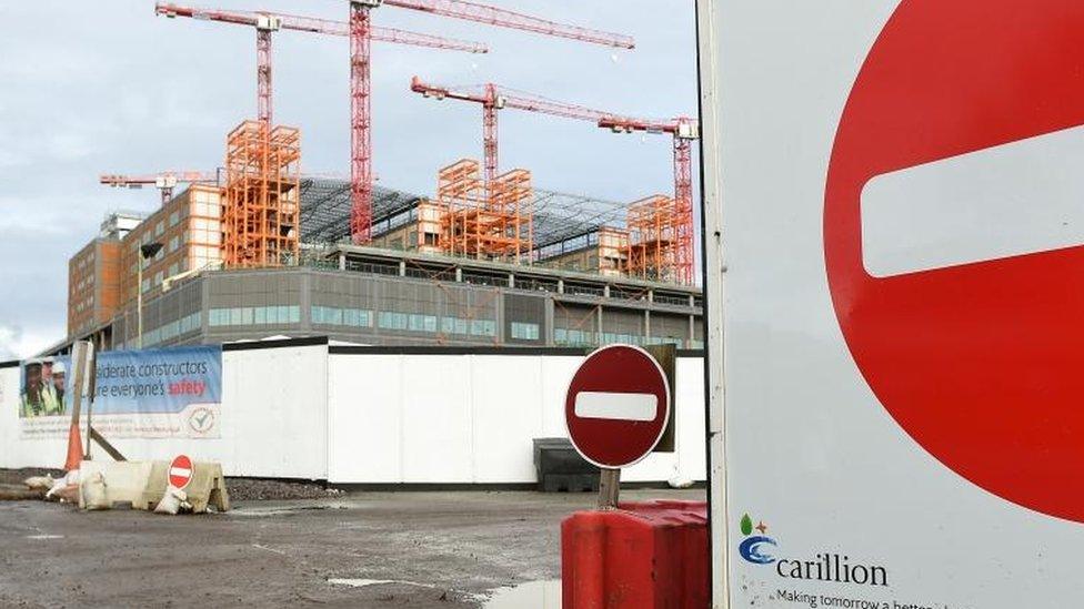 Construction work at Midland Metropolitan Hospital in Smethwick which is being carried out by Carillion