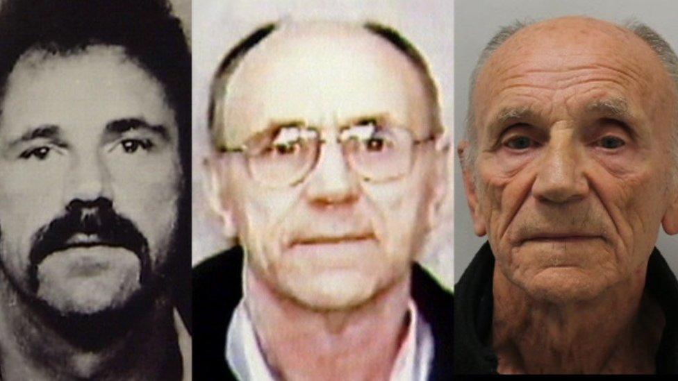 Different custody images of Ron Evans from down the years