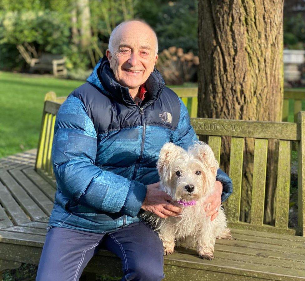 Sir Tony Robinson with his dog Holly Berry