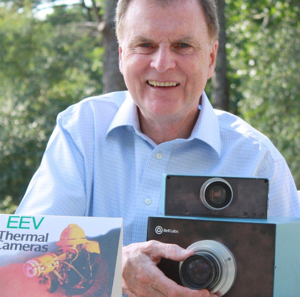 Dr Mike Tompsett wit the world's first digital colour camera