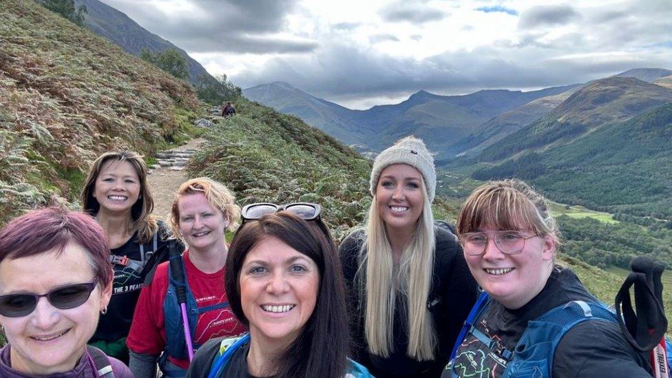 Stephanie Coxon and her colleagues during one of their climbs