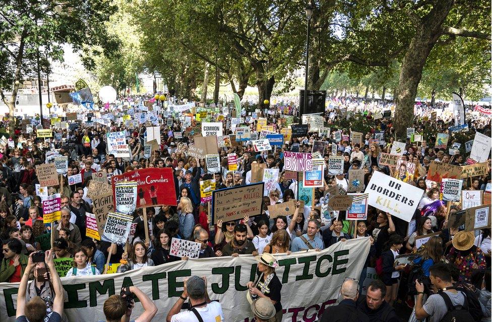 Protesters in London