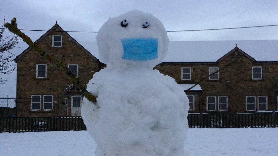 Snowman in Consett