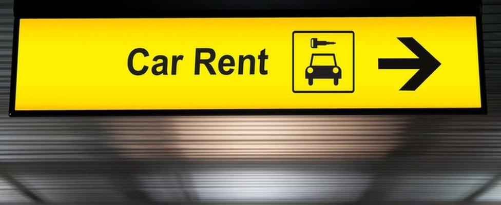 Car hire sign