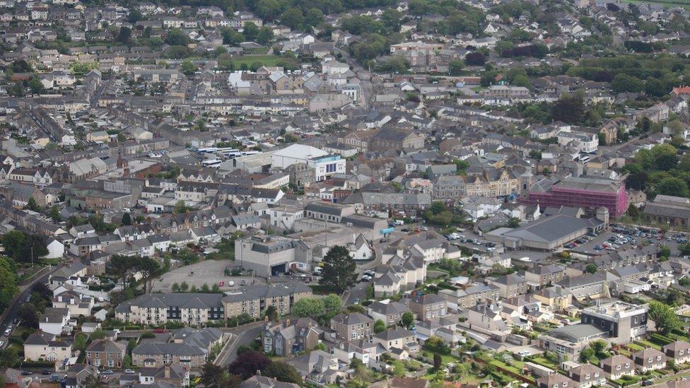 Aerial photo of Camborne