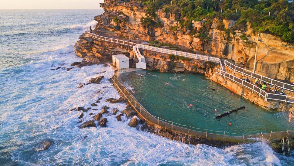 Pool by the ocean