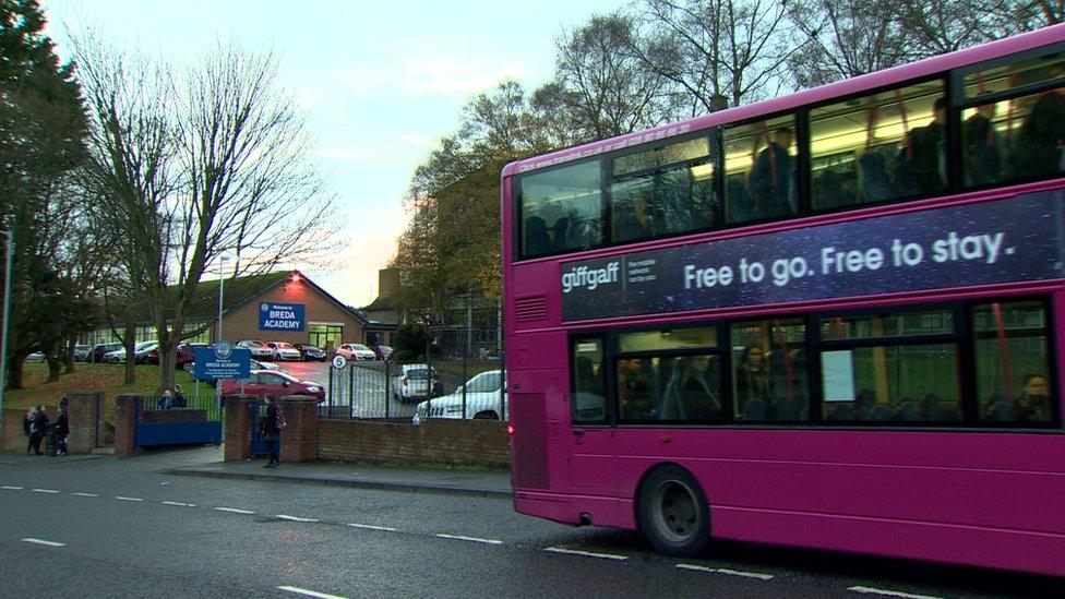 Bus outside Breda Academy