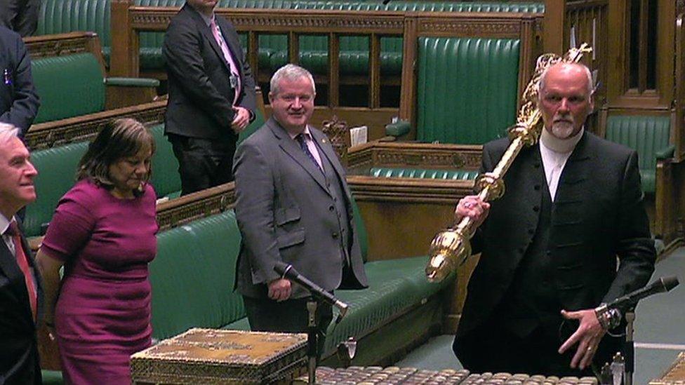 The mace is removed from the Commons chamber at the end of the day