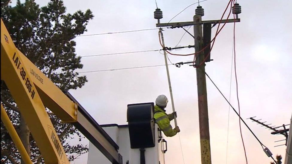 Engineer repairs power line